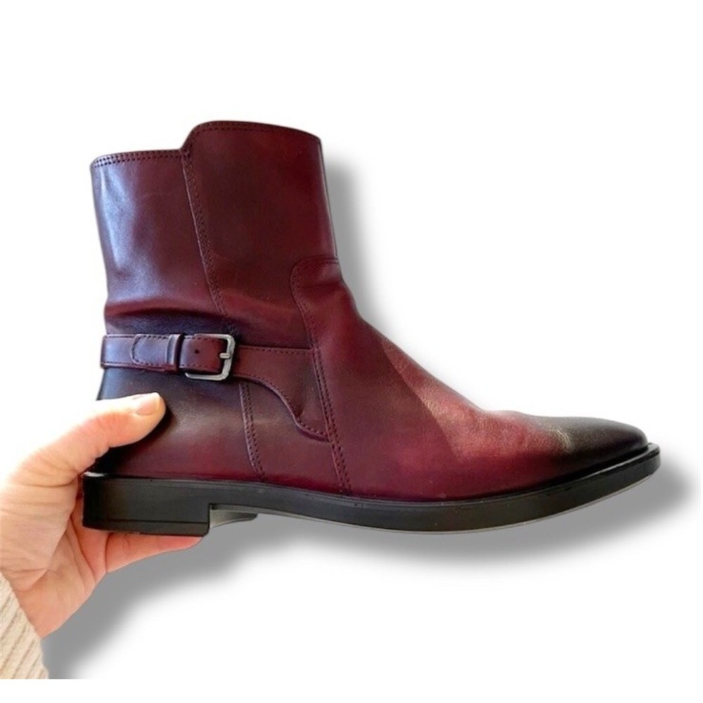Ecco Women's Shape M 15 Leather Ankle Boots Size 37 EU Comfort Burgundy Red Fall